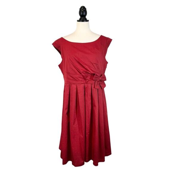 Lindy Bop Red Swing Dress Pinup Rockabilly Bow Front Size XL Holiday Christmas - Picture 3 of 8